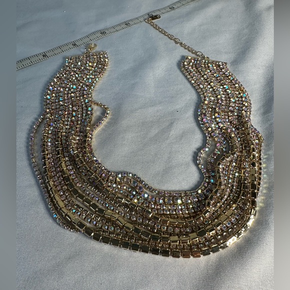 Sparkly multi chain rhinestone necklace - Picture 4 of 6